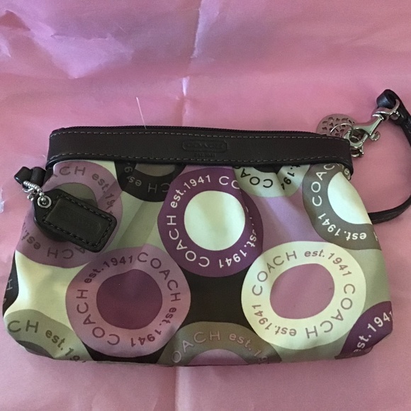 Coach Signature Satin Scarf Wristlet - Picture 1 of 4